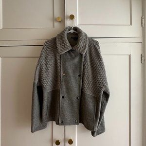 Vince Grey Wool Double Breasted Coat